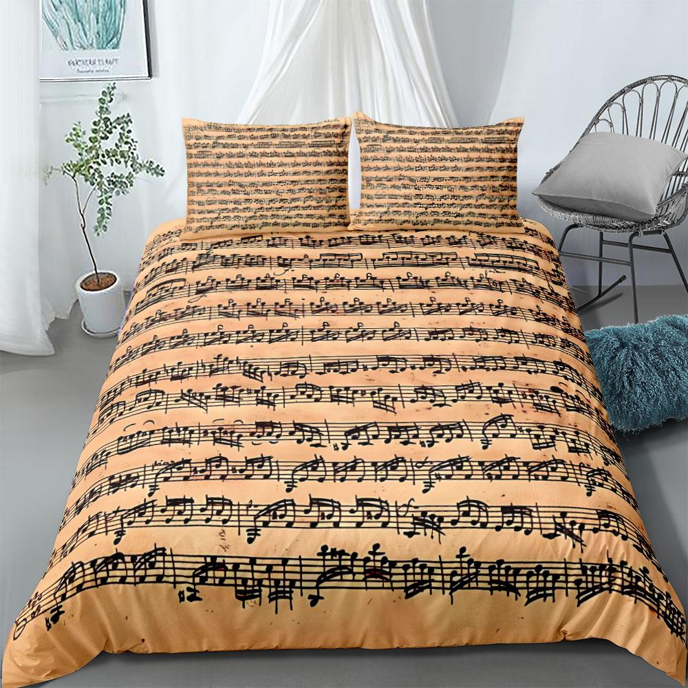 Zlatá hudba Povlečení Set UK Jednolůžko Dvojlůžko Queen US Twin Full King Size pkm Set ložního prádla
