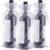 New Style 30 Organza Wine Bags - Drawstring Bags for Party Favours In White (37 X 14 Cm)