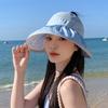 UV-protective open-top hat for women, Korean style, with large brim that makes the face appear smaller, sun hat for outdoor activities, beach,