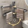 Plastic Rotatable Towel Rack Wall Mounted Towel Hanger Practical Swivel Towel Holder  Bathroom