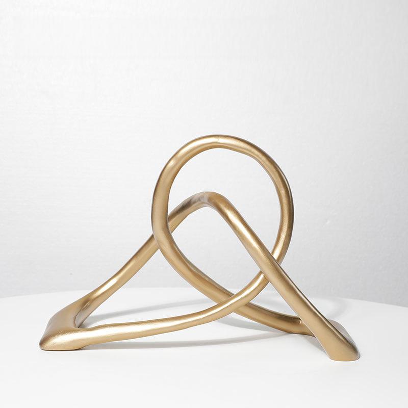 Minimalist Modern Black Resin Knot Sculpture Ornament, Luxury Soft Furnishing Decor for Showroom Living Room TV Cabinet Home Display