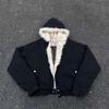 Men's Zuo Shan Diao Winter Hooded Cotton Jacket with Faux Fur Collar - American High Street Style