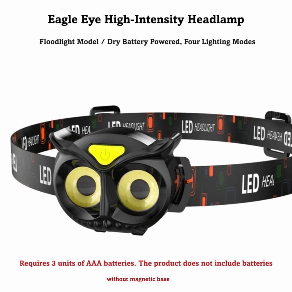 

Portable Owl Headlamp Mini Size Rotating Light Rechargeable Headlight Magnetic Base Type-C Rechargeable COB Headlamp