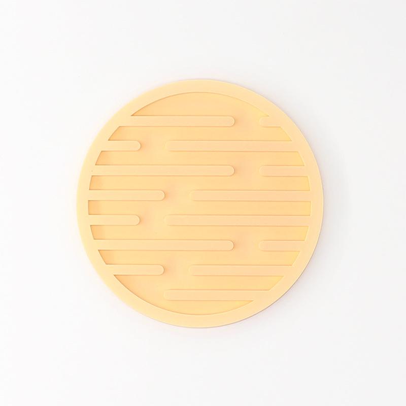 Round 10cm Silicone Coaster - Soft, Heat-Resistant, Marble Stripes, Water Draining