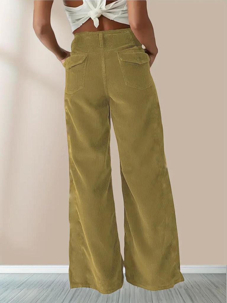 European & American Style High-Waist Slimming Drape Pants - Women's Casual Straight-Leg for Autumn/Winter 2024