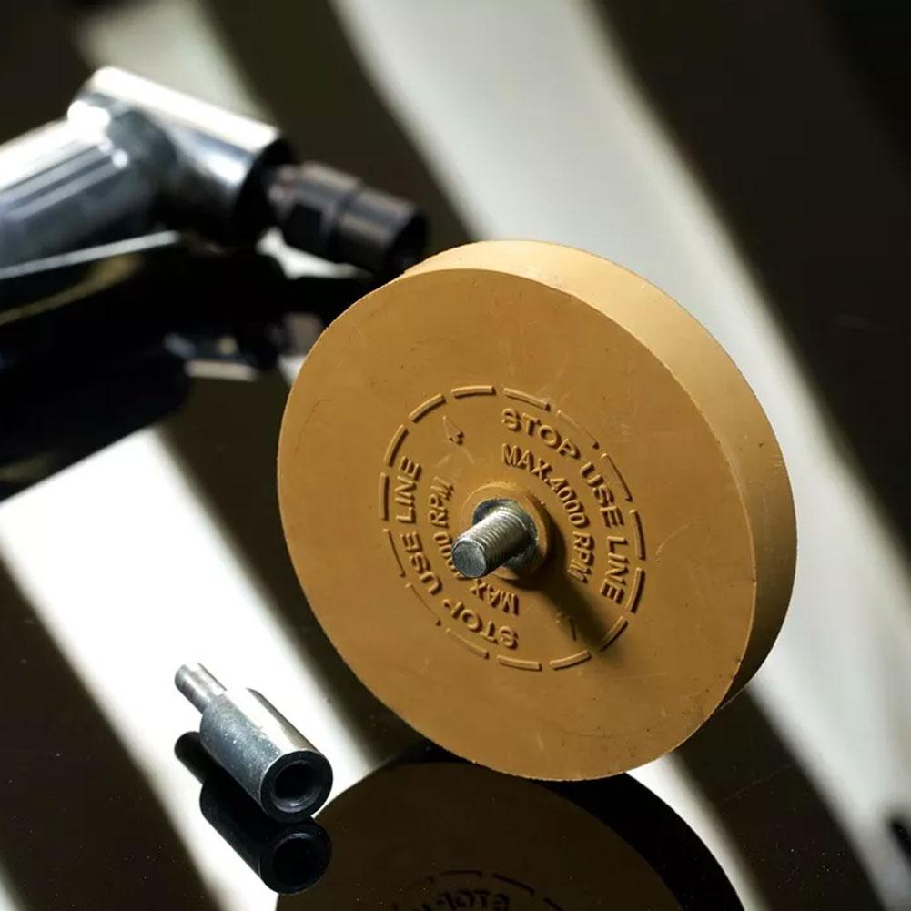 90mm Decal Remover Eraser Wheel Car Decal Vinyl Tape Adhesive Remover Wheel For Drill Rubber Eraser Cleaning Tool