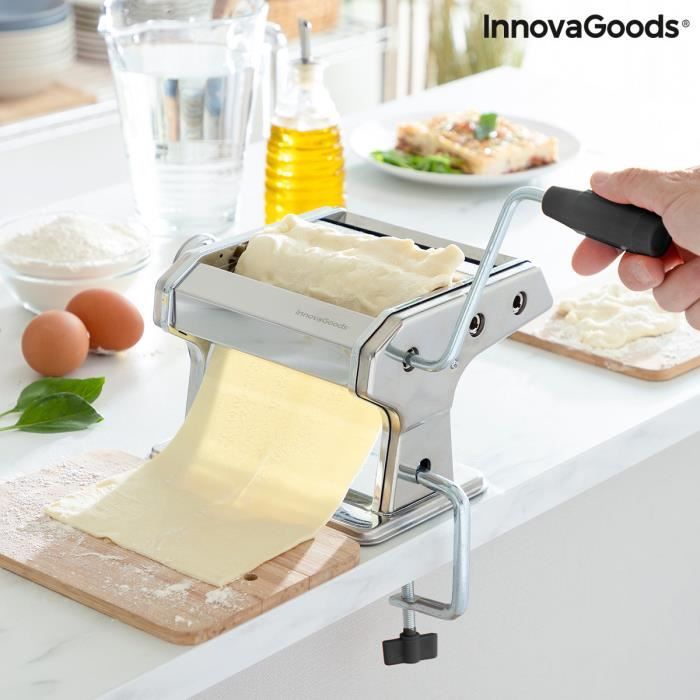 Machine à pâtes - InnovaGoods - FRASHTA - Manuel - 3 rouleaux de coupe - Épaisseur réglable