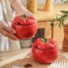 ZISIZ Tomato Shaped Ceramic Seasoning Jar Set