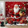 Świąteczny Bałwan Zasłona Prysznicowa Różowy Domek z Cukierków Święty Mikołaj Prezent Świąteczny Poliestrowe Zasłony Prysznicowe Dekoracja Łazienki Z Haczykami
