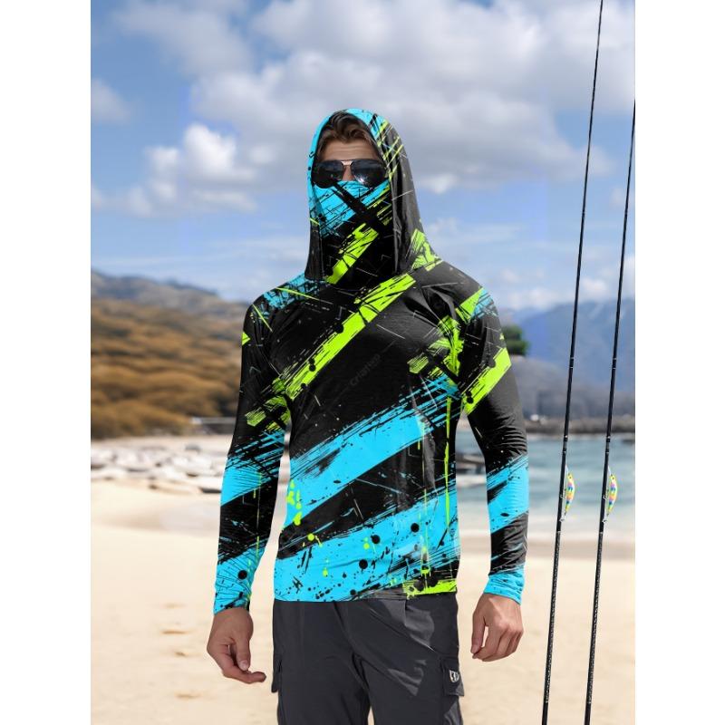 Fishing Hoodie Men Long Sleeve Quick Dry Breathable Clothing Uv Protection Outdoor Fishing T-shirt Fishing Clothes