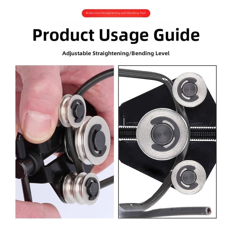 Adjustable Brake Tube Straightening Bending Tool Manual Pipe Straightener For Stainless Steel And Copper Diameter Pipes Black