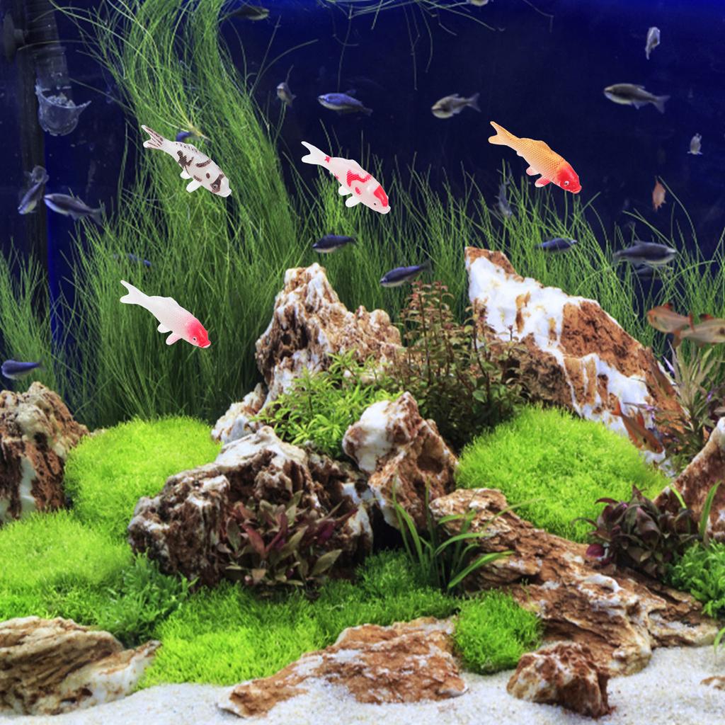 4pcs Mini Simulated Koi Fish Micro Landscape Goldfish Ornamental Fish Landscaping Ornaments For Aquarium Home Decorations