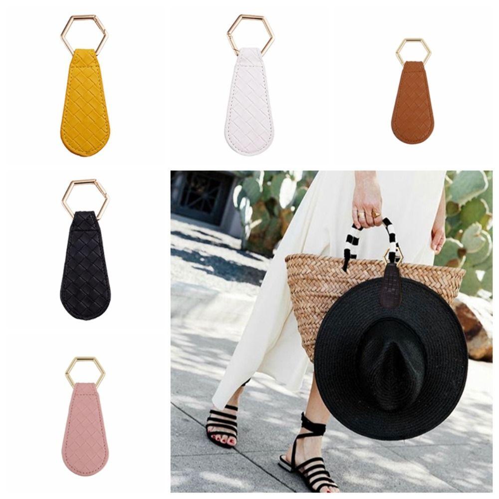 

PU Leather Bag Hat Holder Hands Free Hat Clips on Bag Creative Hiking
