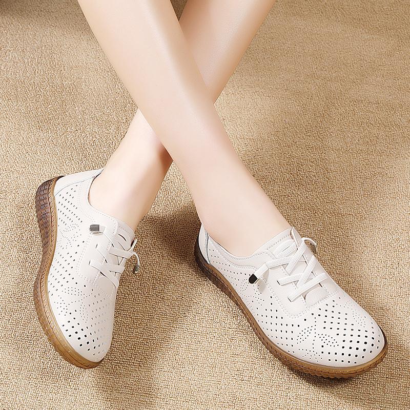 35-42 Dámská letní móda plus size Módní ležérní dámské boty Vydlabané jednoboty Plochá podrážka Boty pro matky