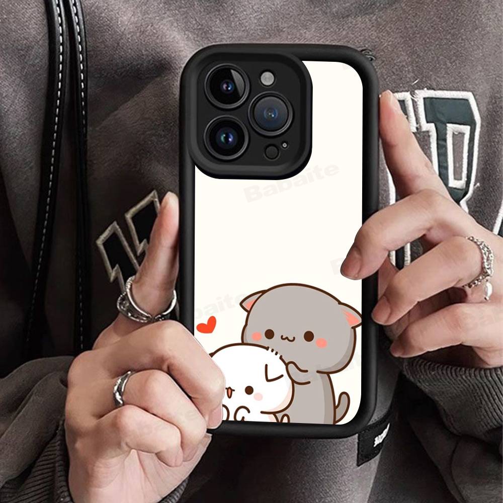 Cartoon Cute Cats Silicone Soft Phone Case For iPhone 17 16 14 13 12 11 15 Pro Max Plus Air Cover
