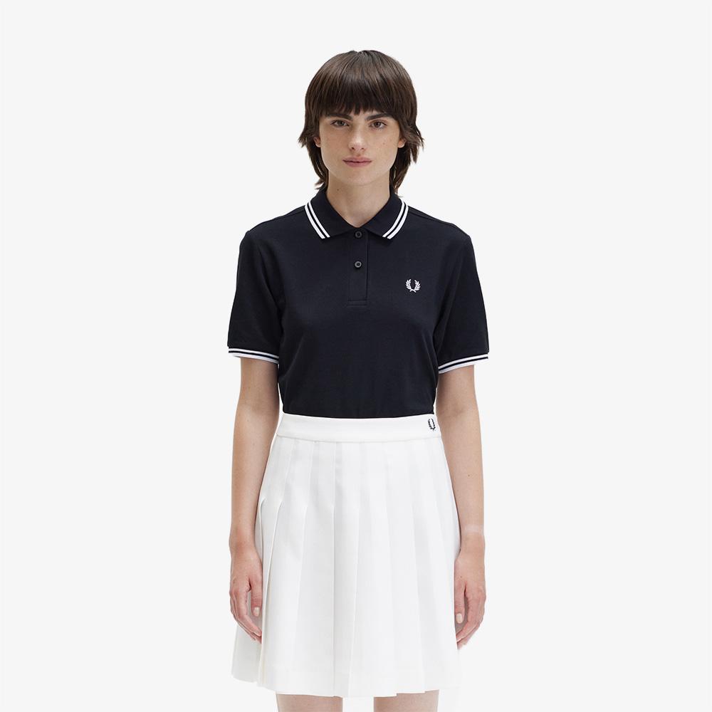 FRED PERRY [G3600] Women'S Twin Tip Fred Perry Shirt - Black/White G3600-350
