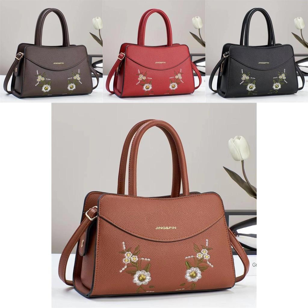 Fashionable Black Crossbody Bag For Women Stylish Casual Floral Design Handbag