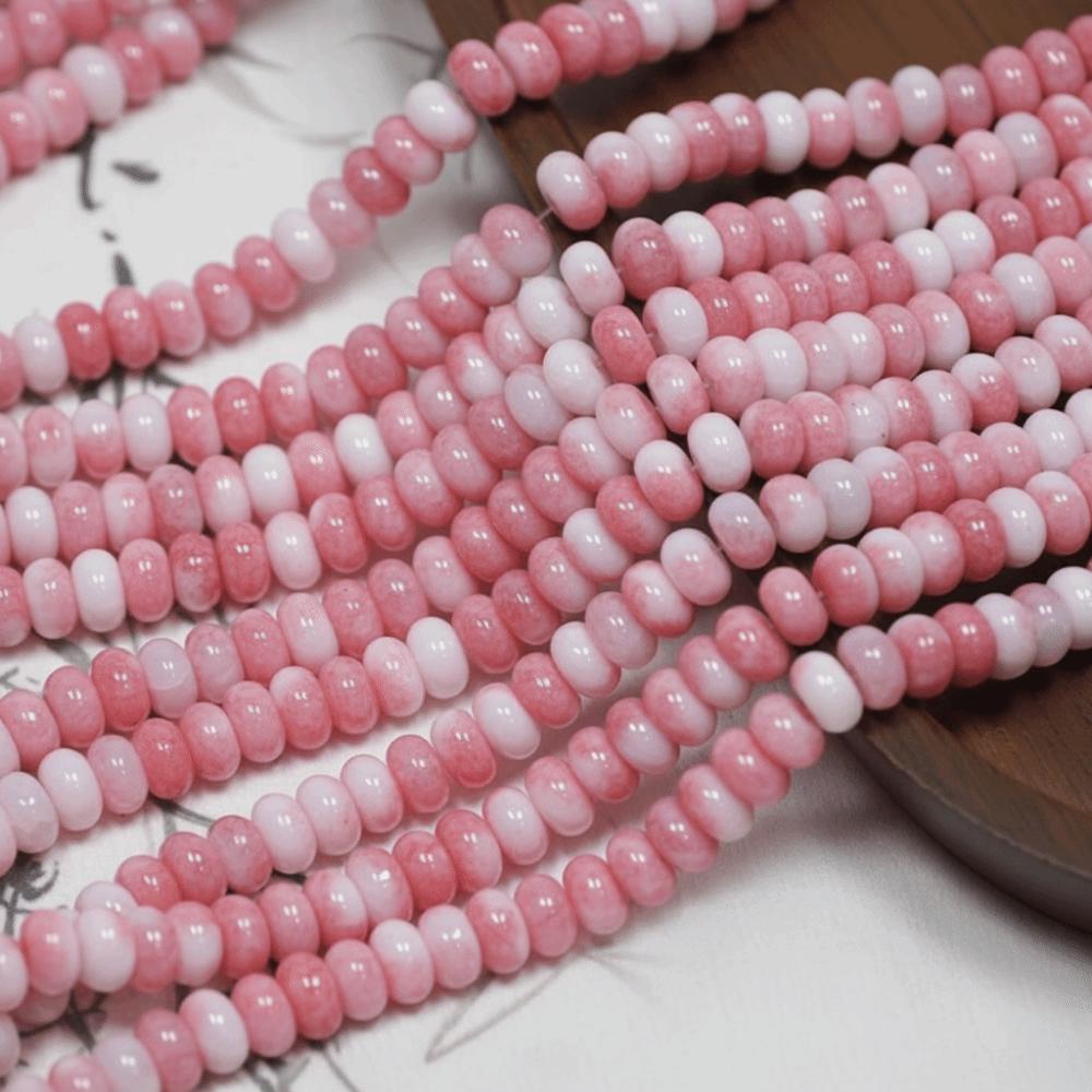 

50pcs/Lot Mixed Colors Rondelle Shape Beads 8x5mm Size Opaque Glass Beads Bracelet Findings Style A