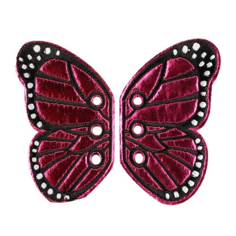 

1 Pair Embroidered Patches Butterfly Wing Sewing Patches Iron On Patches Applique Patches Sew On Patches for Clothe красный