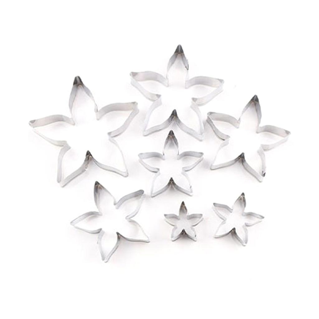 7Pcs Rose Flower Leaf Cutter Molds Fondant Modelling Tool Dessert Cutters Fondant Biscuits Cutter Easy To Clean