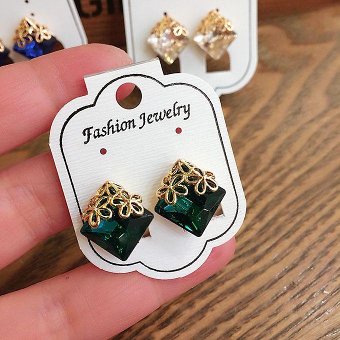 Pendientes Vintage con Clip de cristal y flor hueca para mujer, sin orificio para la oreja, joyería elegante para fiesta y boda