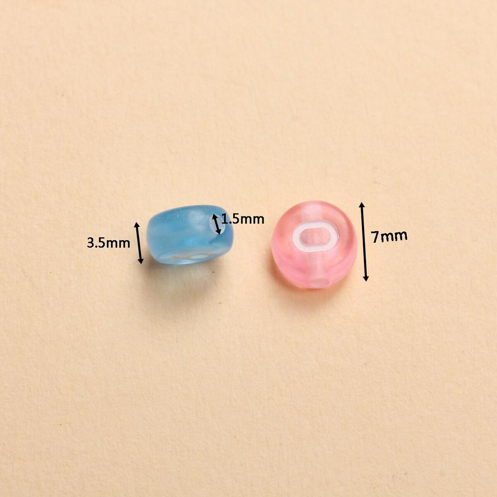 100pcs 7mm Acrylic Round Digital Beads for Mobile Phone Chain Making Bracelet DIY Handmade Necklace Fashion Beaded Material Accessories