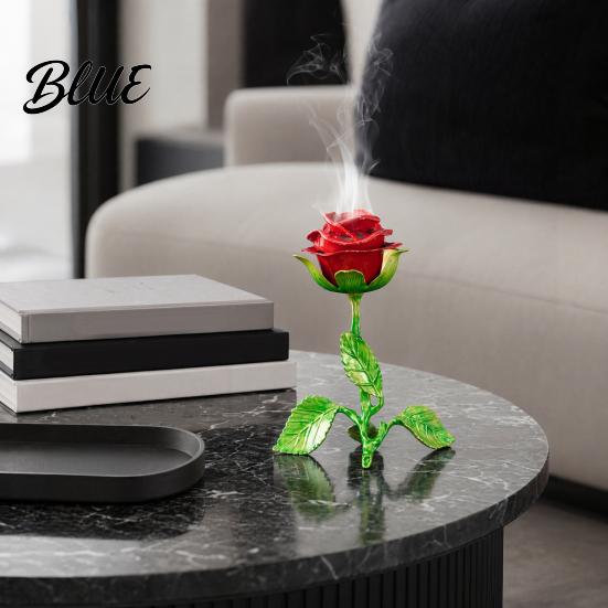 Yoga Aromatherapy Burner Vintage Rose Incense Burner Metal Flower Holder Decorative Tabletop Ornament Bedroom Living Room Office A Thoughtful Gift