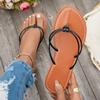 Women's Flat Slippers Summer New Pinch Herringbone Simple Casual Beach Sandals