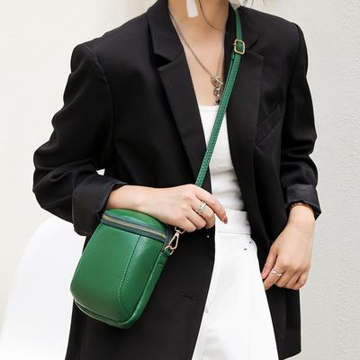 Genuine Leather Bucket Bags Women Small Crossbody Purses Cell Phone Bags Mini Travel Handbag Luxury Designer Handbag