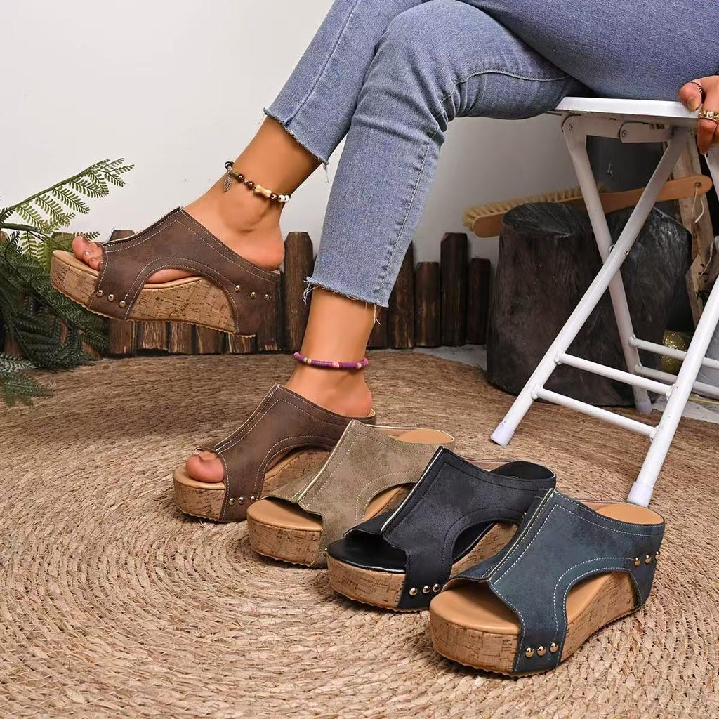 2025 New Summer Sandals Women Wedges Sandal for Women Elegant Sandals Slide Huaraches Female Women Platform Footwear