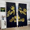 2pc/Black crown-Printed curtains-suitable for bedroom, living room, study private curtains curtains , curtains for living room