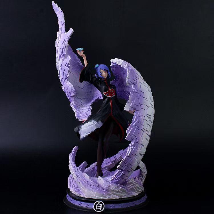 Naruto 15.35inch/39cm CS dawn Organization Xiaonan anime Surroundings Masked Woman Wings God Illusion can Move PVC toys Beautiful Gift