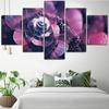 5 Pieces Wall Art Canvas Painting Purple Flower Poster Modern Living Room Bedroom For Modular Pictures Decoration Home