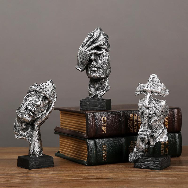Figurine Mask Abstract Resin Sculpture For Living Room Office Gift Decoration