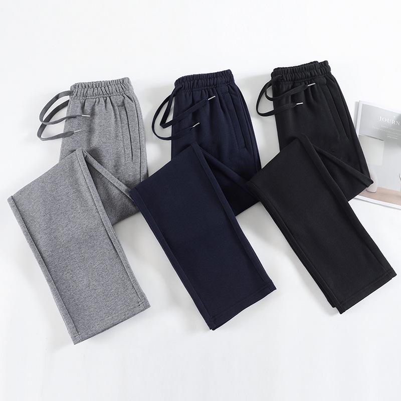 New Winter High-Waist Fleece-Lined Embroidered Pants - Women's Loose-Fit Warm Sweatpants