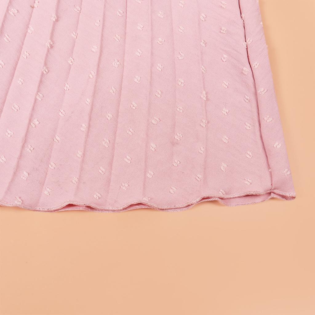 Women's Color Sleeveless Leisure Vacation Travel Lace-up High Waist Pleated Hairball Dress