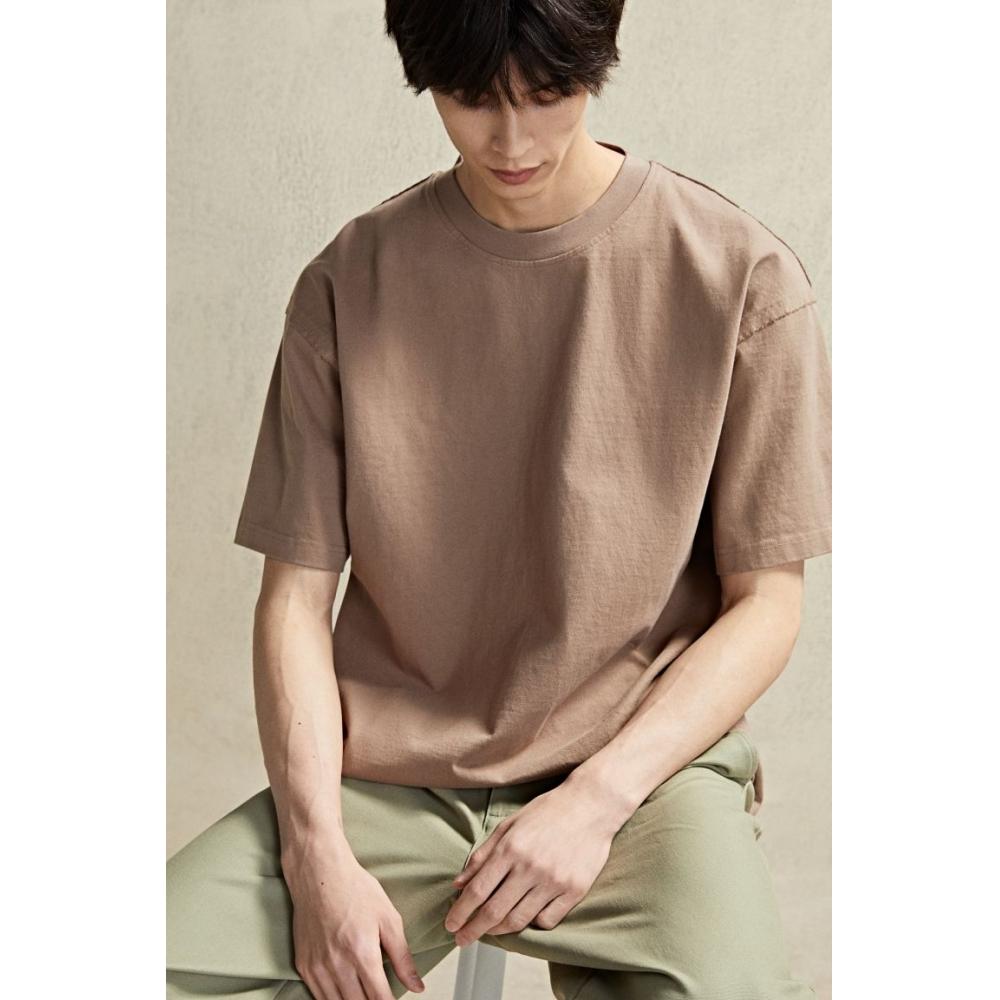 

Футболка свободного кроя HM темно-бежевая