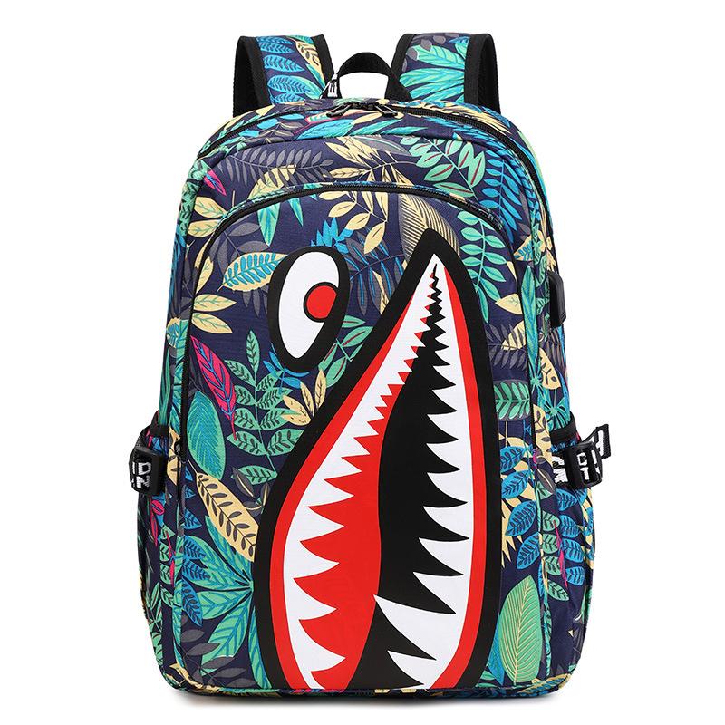 Specially Designed for Elementary School and Children's Backpacks with Shark Personalized Pattern Printing, Large Capacity Lightweight Backpacks