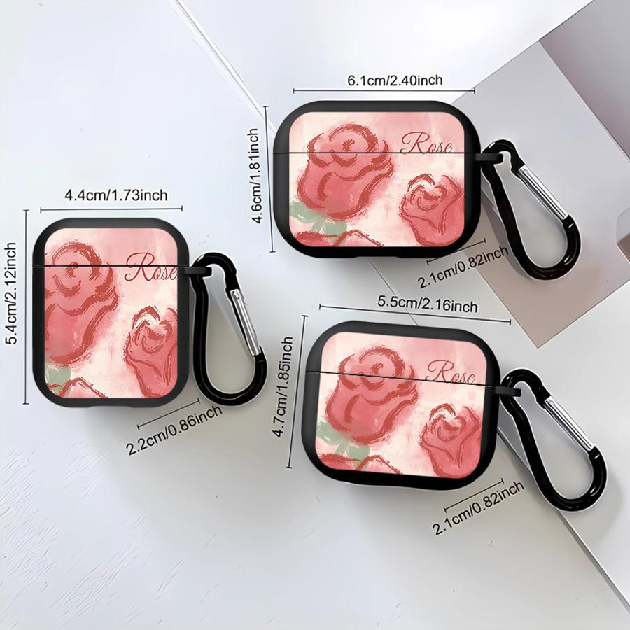 Flower Rose Art Case For Airpods Pro3 4 1 2 Pro Pro2 3 Soft Earphone Cases Cover