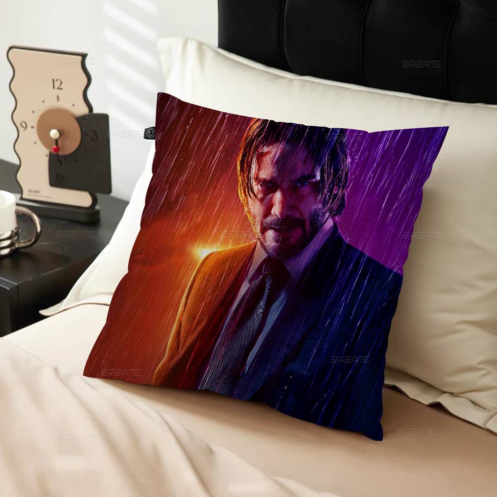 Action Movie J-John Wick Cushion Cover Car Throw Pillow Case For Sofa Car Christmas Gift 40X40Cm 45X45Cm