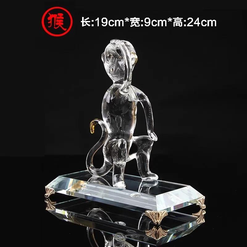 Home decor accessories Twelve zodiac animal ornaments Crystal crafts Wealth acquisition ornaments 1pcs desk decoration