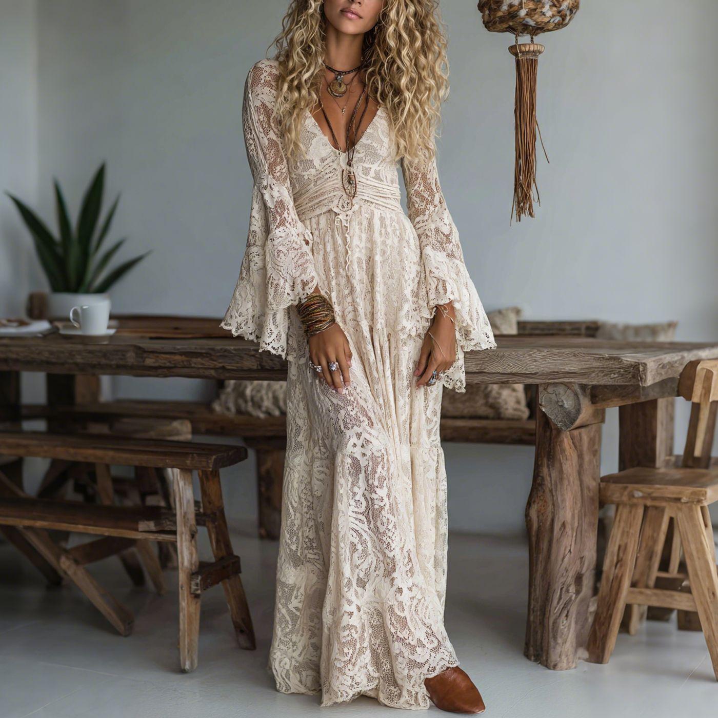 European and American style, lace long-sleeved