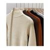 Fashion Women Knitted Bottoming Turtleneck Sweater Autumn Winter Long Sleeve Half High Collar Casual Simple Pullover Shirt Slim Fit Basic Thin Top