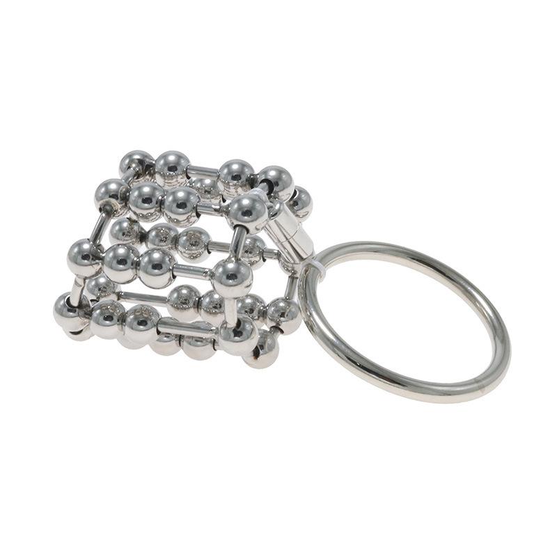 Stainless Steel Sex Rings Flirting Toys Sex Product Sex Tools with Root Ring Anti-off Belt Adult SM