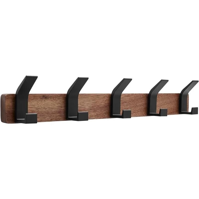 Wooden Clothes Hangers Wall Mounted Beech Clothes Hangers Living Room Brief Clothing Hanger Portable Bedroom Hooks Storage