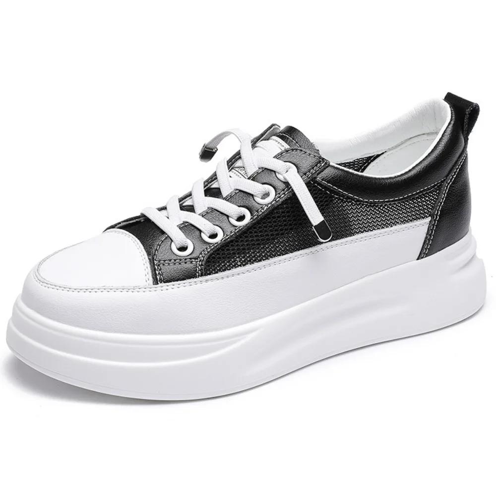 Fashion Sneakers Women 2025 Spring Autumn Versatile Matsuke Increase Breathable Leisure Board Shoe Female Woman Shoes platform sneakers