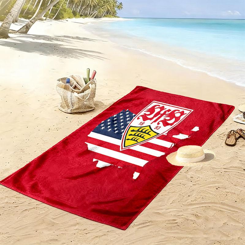 Stuttgart Legend Print Beach Towel, Large Soft Quick Dry Towel for Beach Camping Swimming