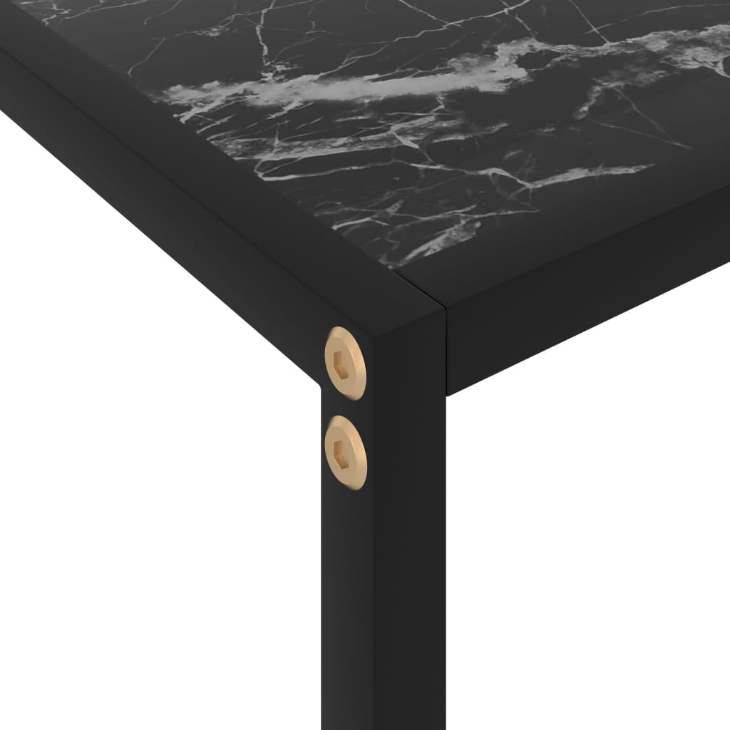 Console Table Black 80x35x75 Cm Tempered Glass