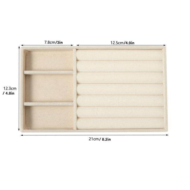 Velvet Jewelry Display Tray Set, Exquisite Jewelry Organizer, Portable Ring, Earring, Necklace Storage Box, Anti-Oxidation Pouch