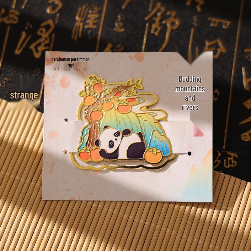 Metall-Lesezeichen mit Quaste - Panda, Klassischer Chinesischer Stil, Kulturelles Souvenir aus dem Palastmuseum